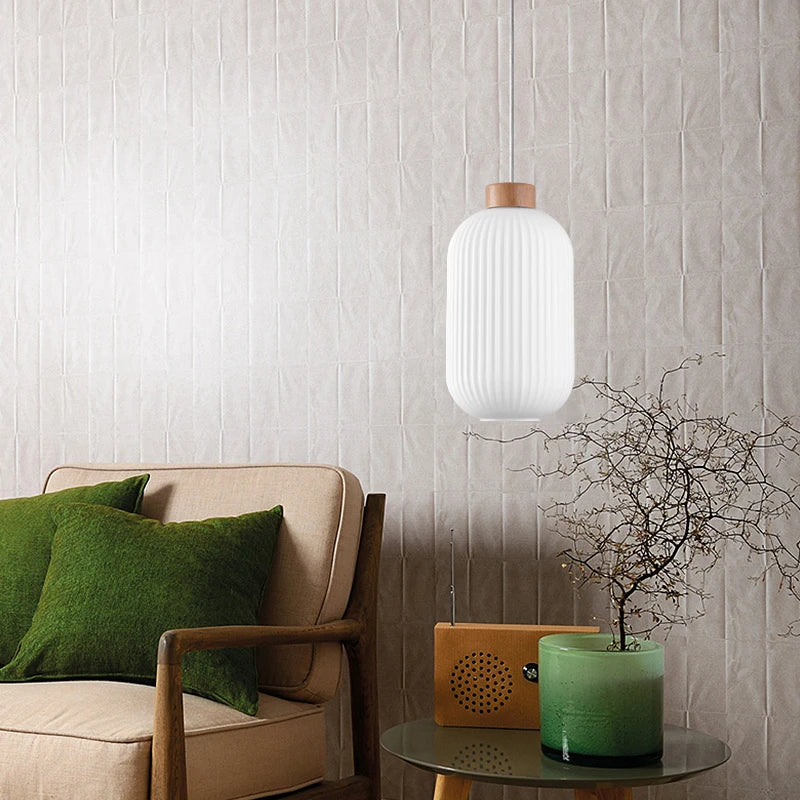 lampe led suspendue design nordique makaron pour décoration intérieure - vue 6 sur 9