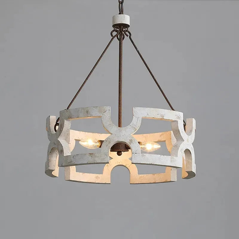 Lustre bois rural créatif salon salle manger couloir magasin boutique restaurant - vue 2 sur 8