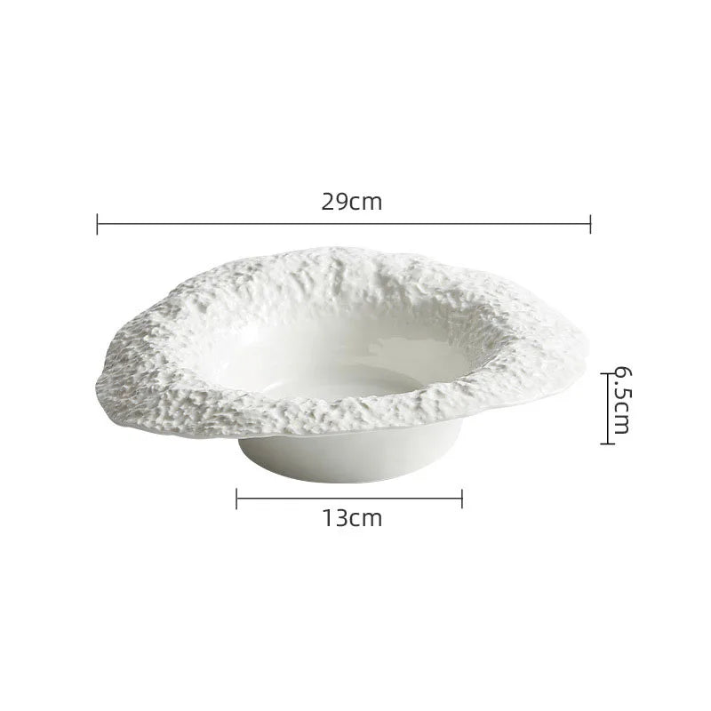 Assiette bol céramique texture roche style chapeau champignon