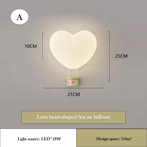 applique murale led en forme de cœur pour chambre d'enfant - vue 11 sur 12