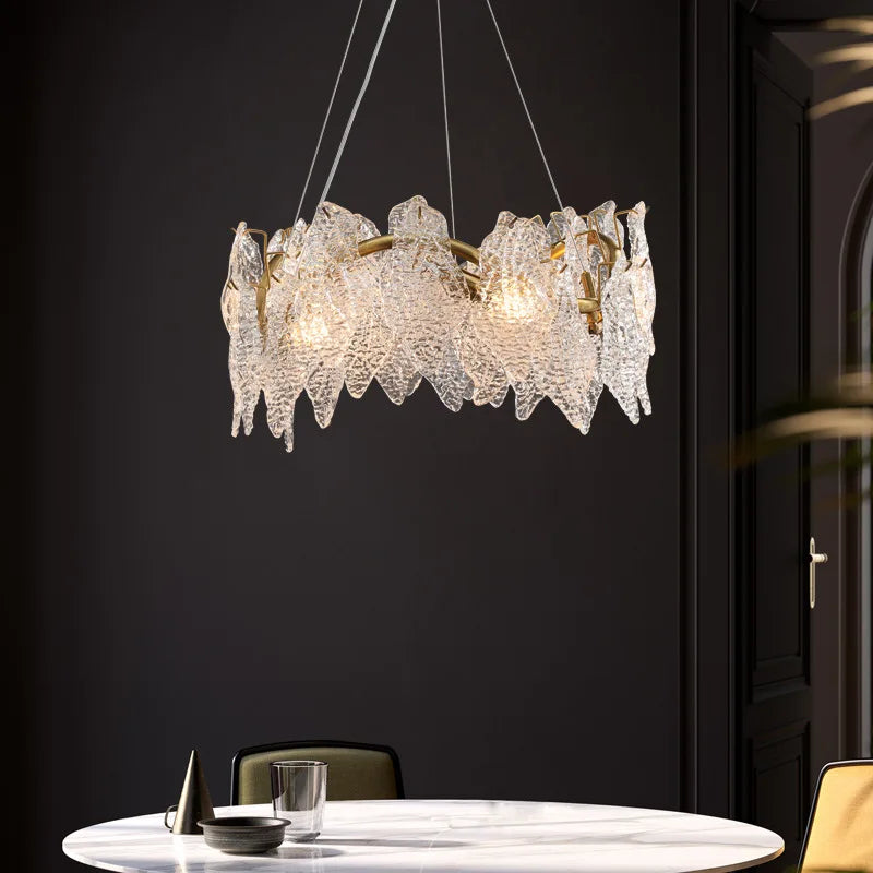 lustre moderne en cristal lumineux design élégant pour décoration d'intérieur - vue 3 sur 8
