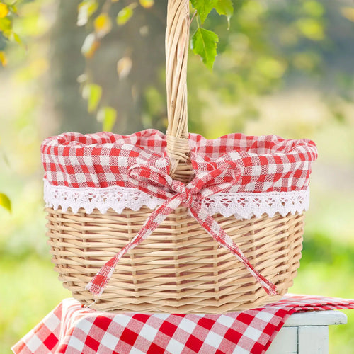 panier zerodeko petit chaperon rouge tissé à la main pour pique-nique rangement - vue 7 sur 9