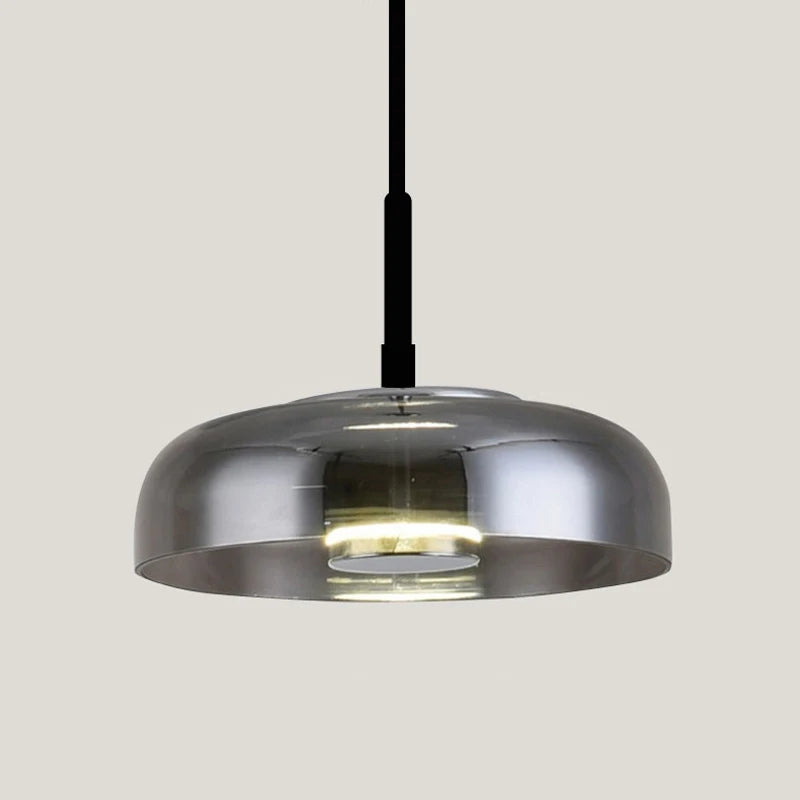 suspension en verre fumé transparent design nordique pour hôtel et café - vue 4 sur 9