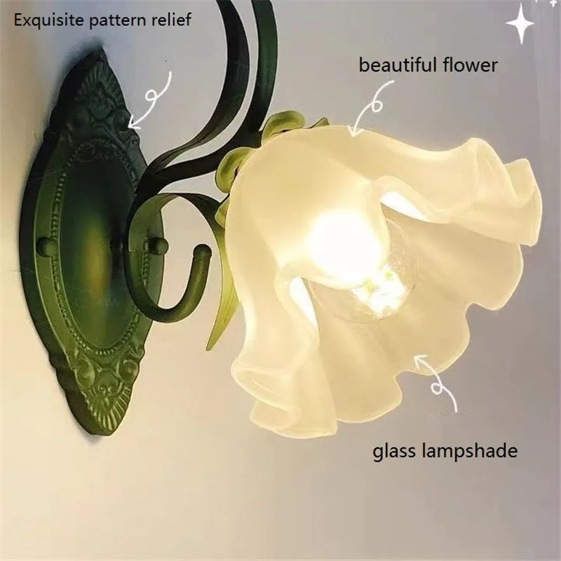 Applique murale Vintage à fleurs rurales françaises