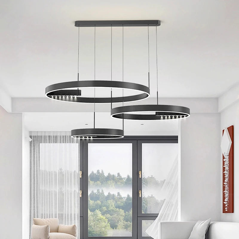 lustre moderne simple led pour éclairage intérieur - vue 3 sur 10