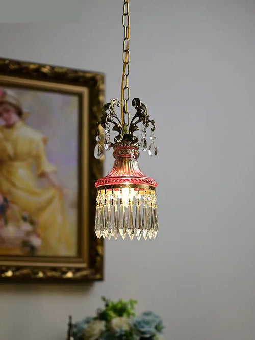 suspension en cristal français rétro pour ambiance luxueuse - vue 2 sur 7