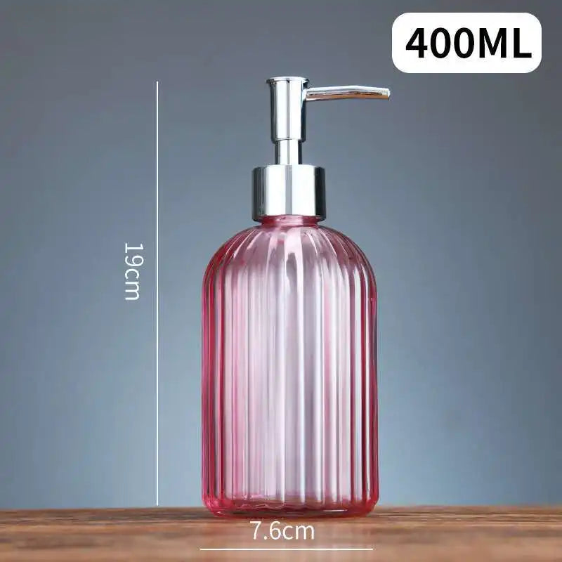 distributeur de savon liquide en verre portable pour salle de bain - vue 16 sur 17