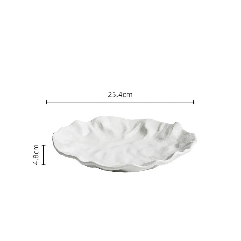 Assiettes creuses ceramique texture ridee style artisanal