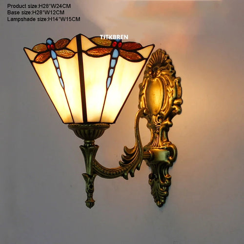 applique murale fleurs turques abat-jour baroque en verre décoratif - vue 17 sur 17