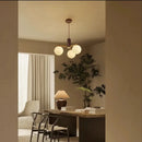 Walnut Wood Brass Round Glass, Wabi-sabi Modern Simple style, Chandelier light for Living room, Bedroom, Dining room, Study
