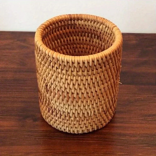 organisateur de rangement en rotin pour ustensiles de cuisine - vue 5 sur 7