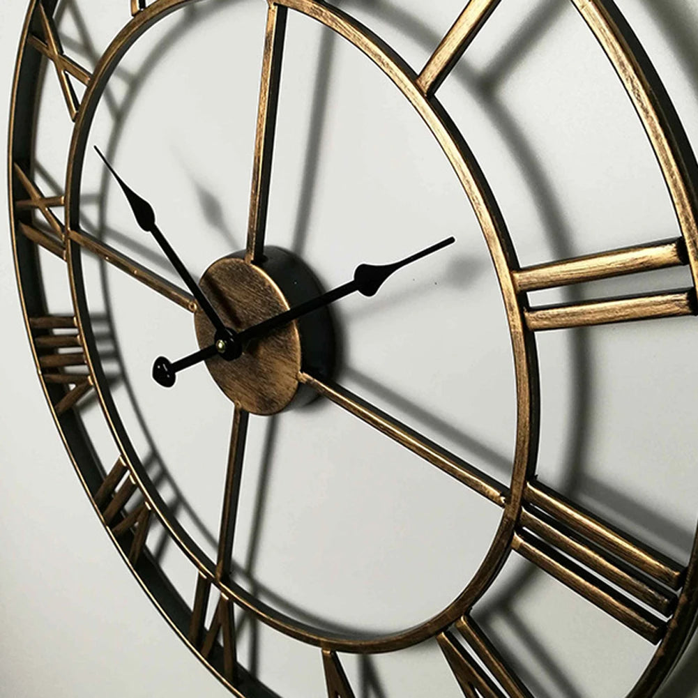 horloge murale 3D rétro en métal style nordique silencieuse et précise - vue 6 sur 8
