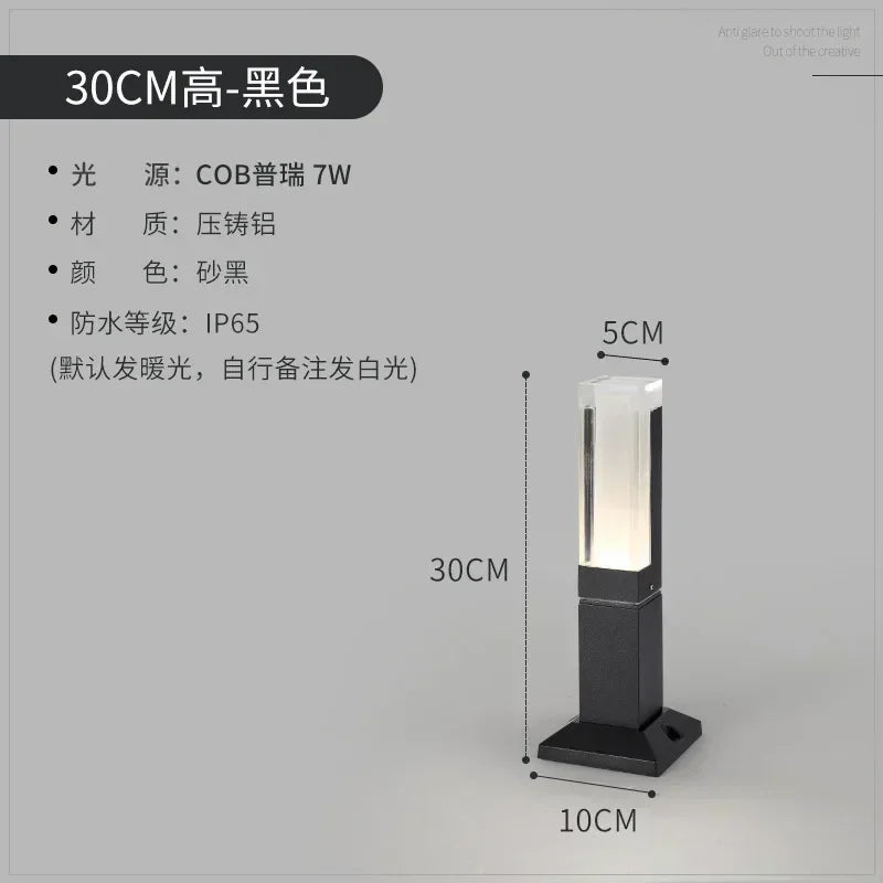 lampe de jardin led avec détecteur de mouvement étanche en aluminium - vue 12 sur 12