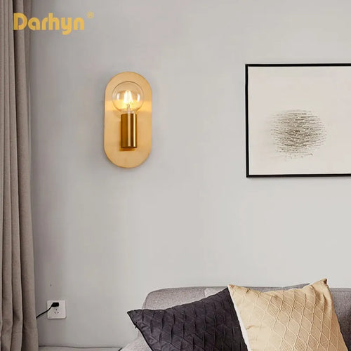 applique murale led verre doré plaque ronde intérieur