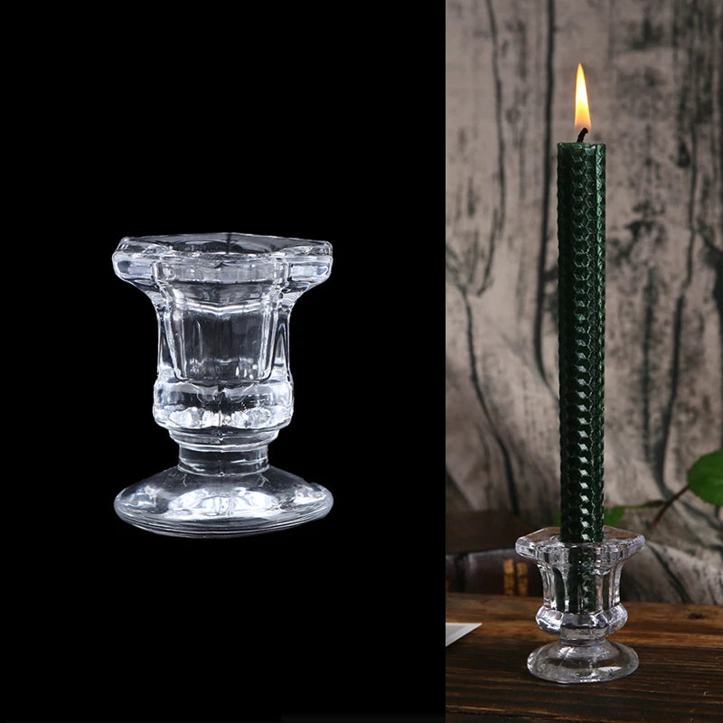 bougeoir en verre cristal pour mariage et décoration intérieure - vue 2 sur 9
