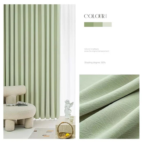 Rideau occultant style minimaliste plissé pour salon chambre - vue 16 sur 16
