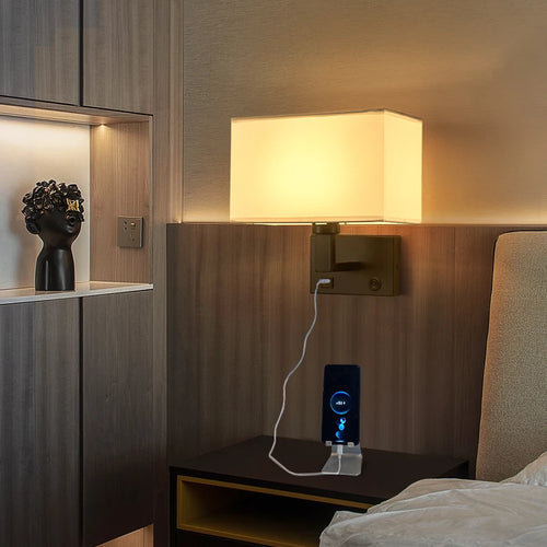 Appliques murales moderne nordique pour chambre 3 couleurs abat-jour