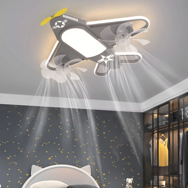 lustre avion dessin animé led pour enfants créatif - vue 5 sur 10