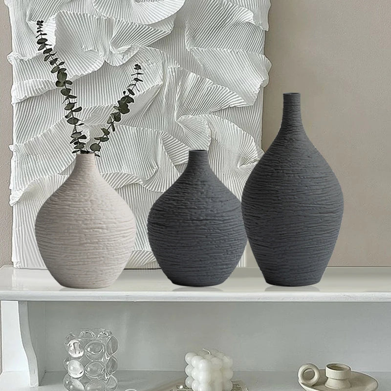 vase décoratif en céramique pot de fleurs nordique pour intérieur et bureau - vue 10 sur 10