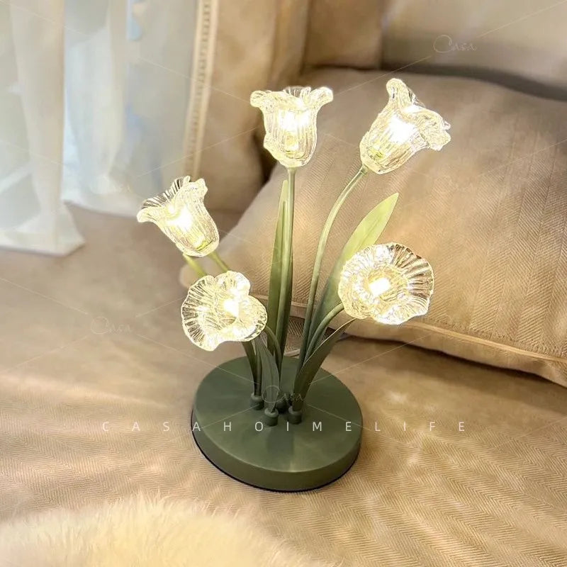 lampe de sol led en forme de fleur nordique décorative pour intérieur - vue 3 sur 7
