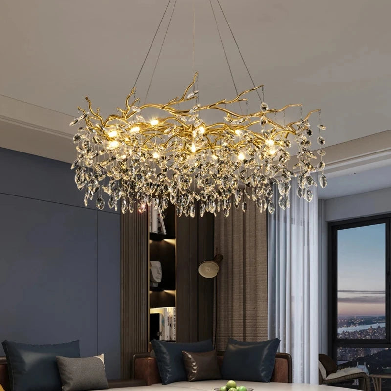 lustre en cristal de luxe pour décoration intérieure élégante - vue 4 sur 10