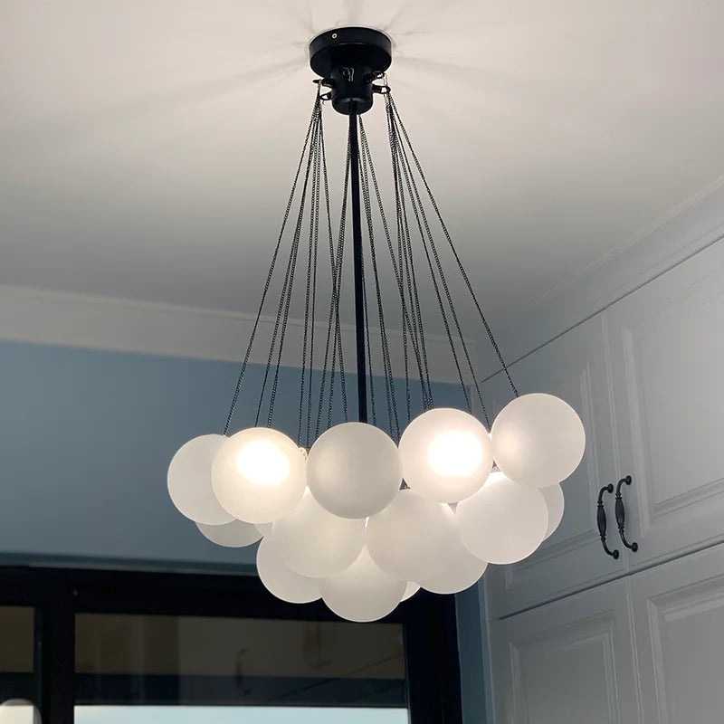 lustre moderne en verre à bulles pour bar et boutique - vue 6 sur 10