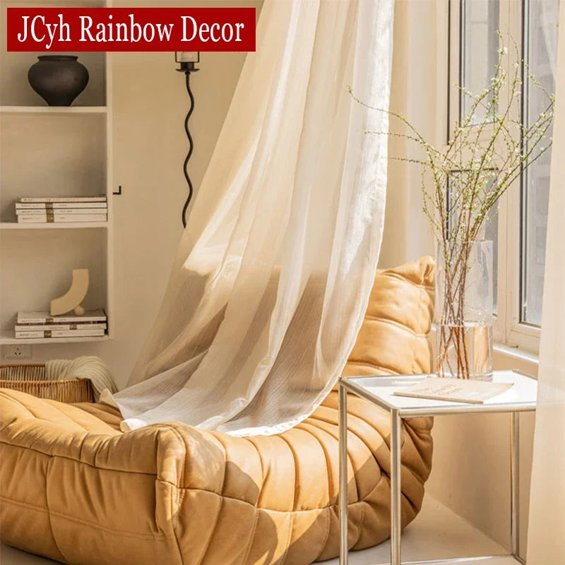 Voilage tulle scintillant moderne pour salon chambre fenêtre - vue 5 sur 8