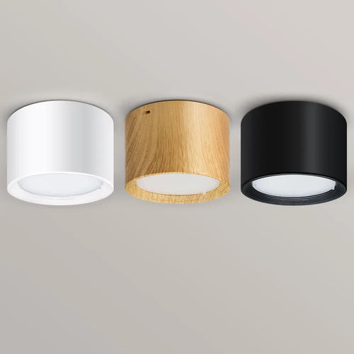 Mini LED plafonniers Dimmable Grain de bois Surface monté Downlight maison chambre décor Spot pour salon 220V 110V - vue 2 sur 11