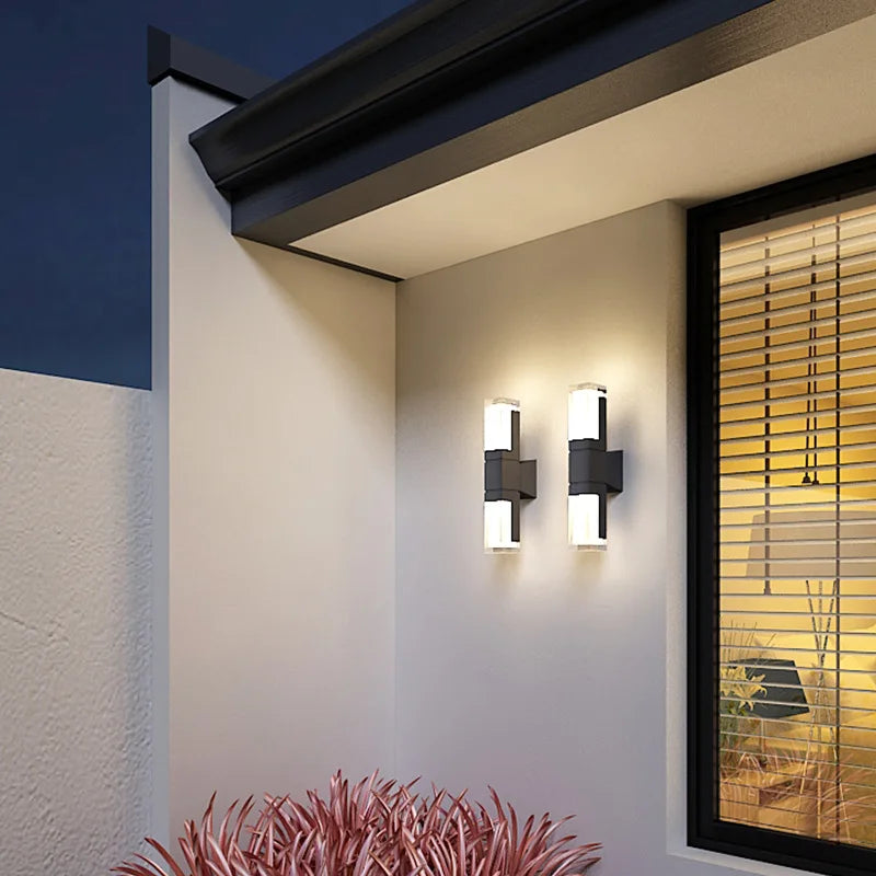 Outdoor Double-Headed Wall Lights, Upper and Lower Lighting Spotlights,Simple and Modern LED Household Aisle Corridor Lights - vue 2 sur 8