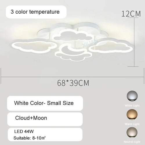 lustre led moderne en forme de lune étoile nuage pour enfants - vue 21 sur 25