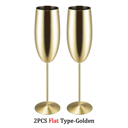 Verre à champagne texturé en acier inoxydable