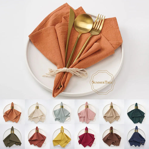 Serviette de table coton lavé style vintage rustique
