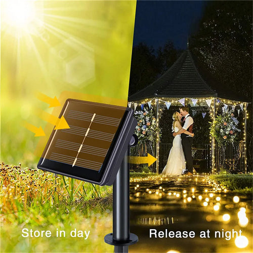 guirlande lumineuse solaire étanche 300 led pour extérieur décoratif - vue 4 sur 9