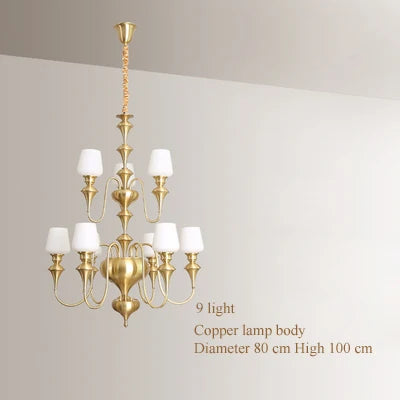 lustre en cuivre avec abat jour en verre élégant et moderne - vue 23 sur 22