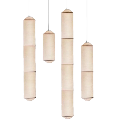 suspension cylindrique en tissu pour décoration intérieure élégante