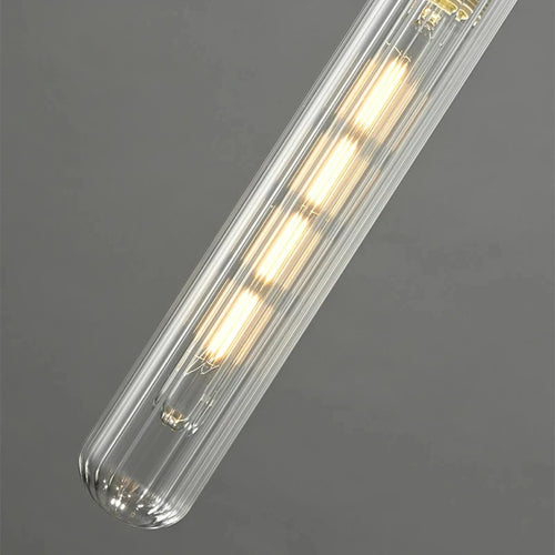 lustre nordique en verre transparent avec cordon réglable et ampoule en cuivre - vue 7 sur 8