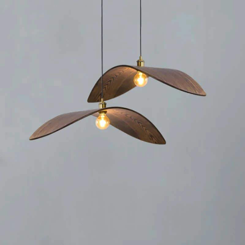 Suspension Imitation bois lampe de salle à manger cuisine Restaurant Bar lampe suspendue chapeau de paille décor à la maison luminaires E27