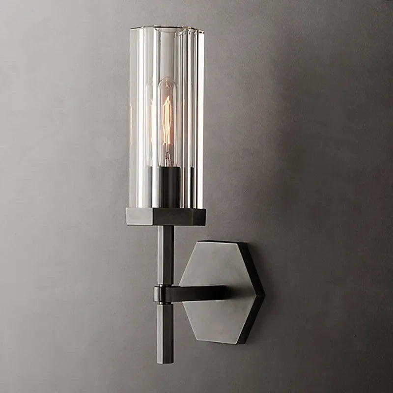 applique murale led de luxe américaine avec abat-jour en cristal et métal doré - vue 8 sur 11