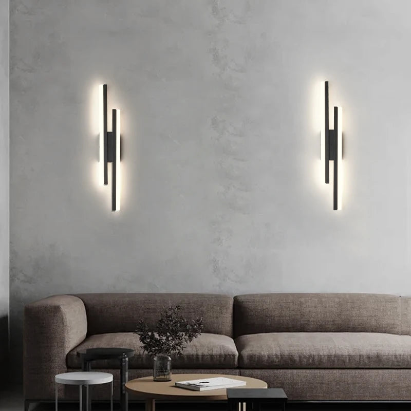 Applique murale à longue bande de luxe lampes créatives pour chambre à coucher lampe de chevet Design Simple moderne nordique salon TV applique murale - vue 7 sur 10