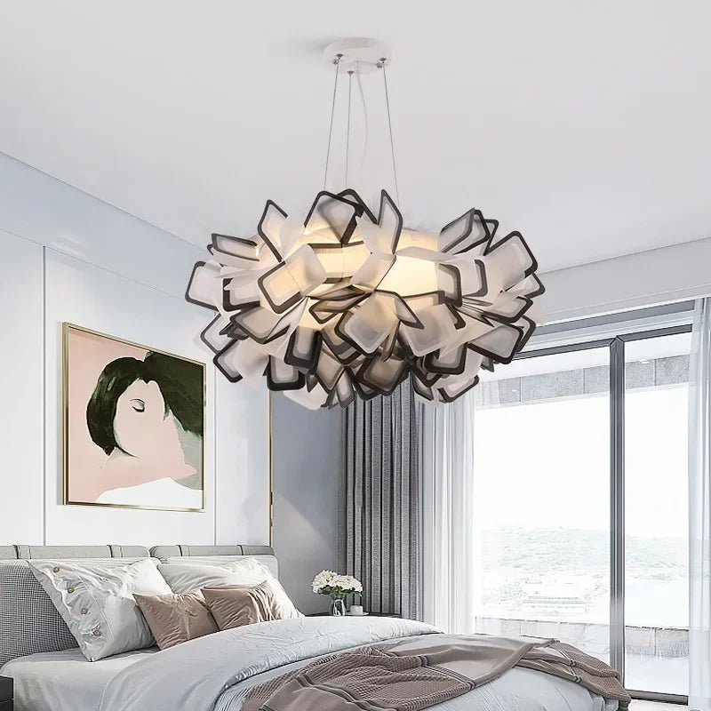 lustre moderne à LED avec protection des yeux en plumes - vue 9 sur 10