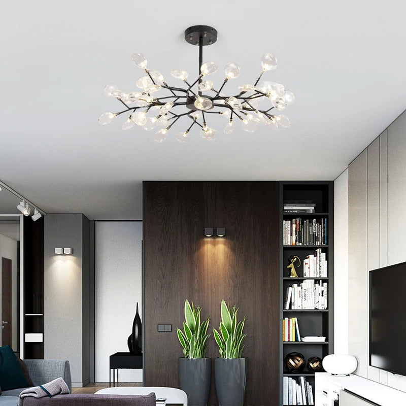 lustre moderne vintage luciole branche suspension éclairage - vue 6 sur 11