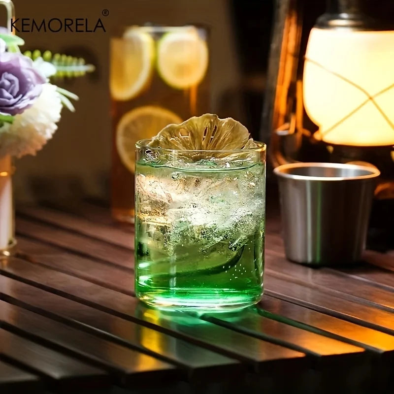 Verres allongés en verre transparent pour boissons lot