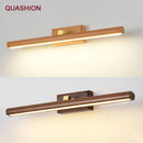 lampe de miroir scandinave en noyer noir led applique murale