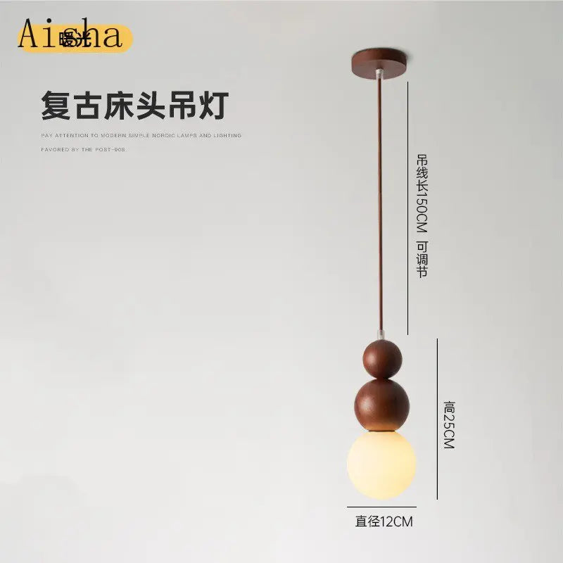 suspension en bois massif japonais style wabi sabi pour intérieur - vue 6 sur 8