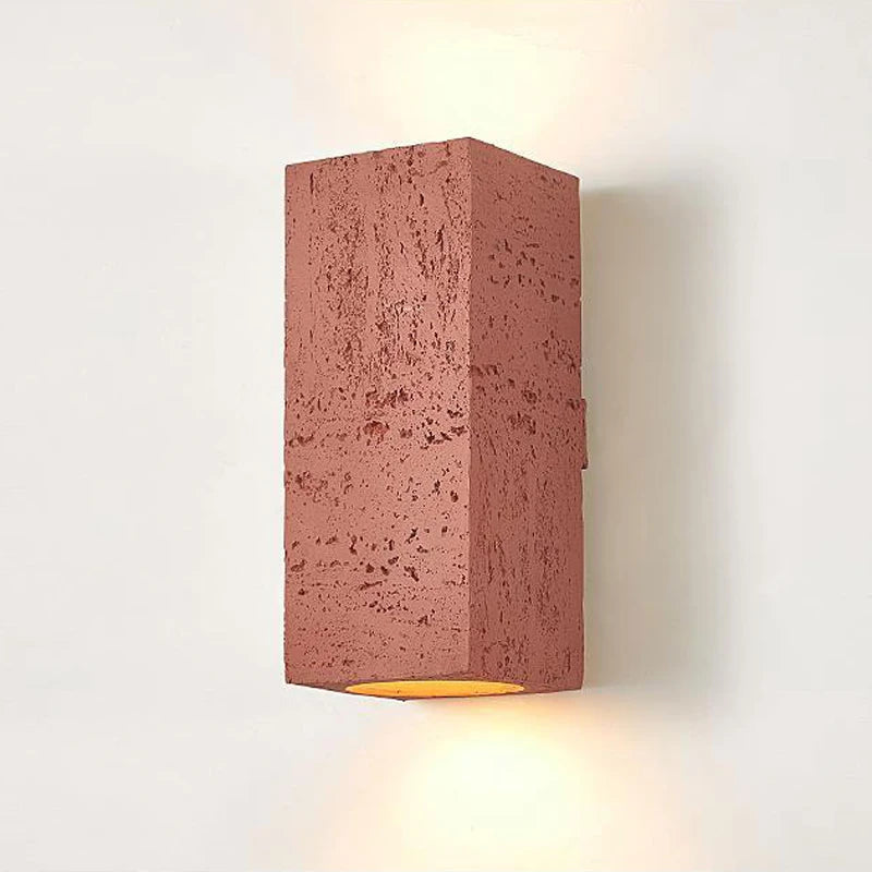 applique led wabi-sabi carrée ciment nordique luminaire décoratif intérieur - vue 10 sur 11