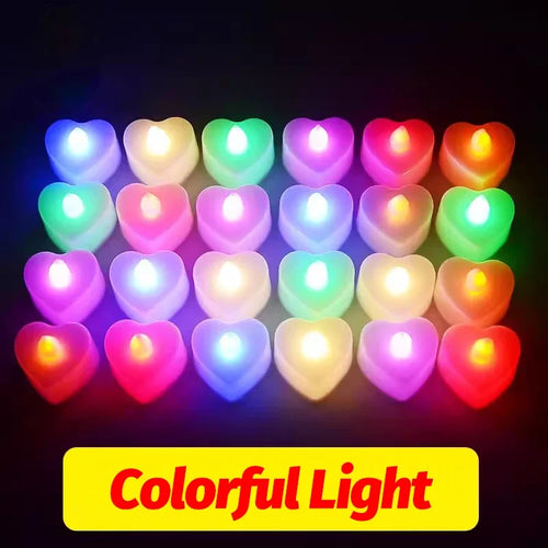bougies led sans flamme décoration fête mariage noël en forme de cœur - vue 13 sur 14