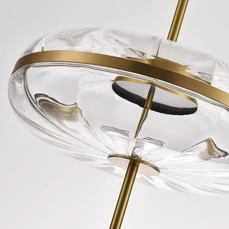 suspension design post-moderne en verre effet ondulation luxe - vue 6 sur 7