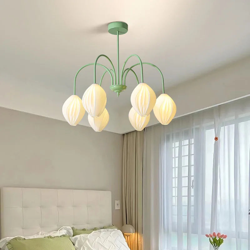lustre en résine avec abat-jour romantique en métal - vue 4 sur 14