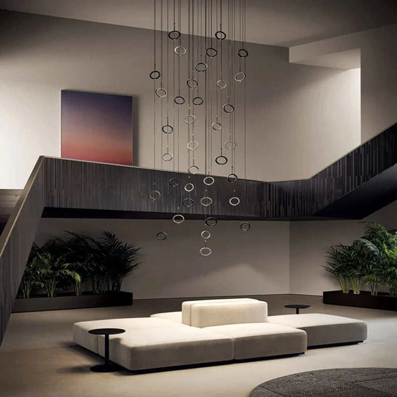suspension art déco noir blanc pour intérieur élégant - vue 5 sur 10