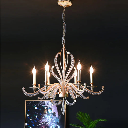 lustre de luxe or design moderne luminaire décoratif idéal bougie - vue 2 sur 13